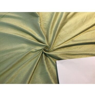 100% pure silk dupioni fabric light olive 54" with slubs MM98[1] by the yard